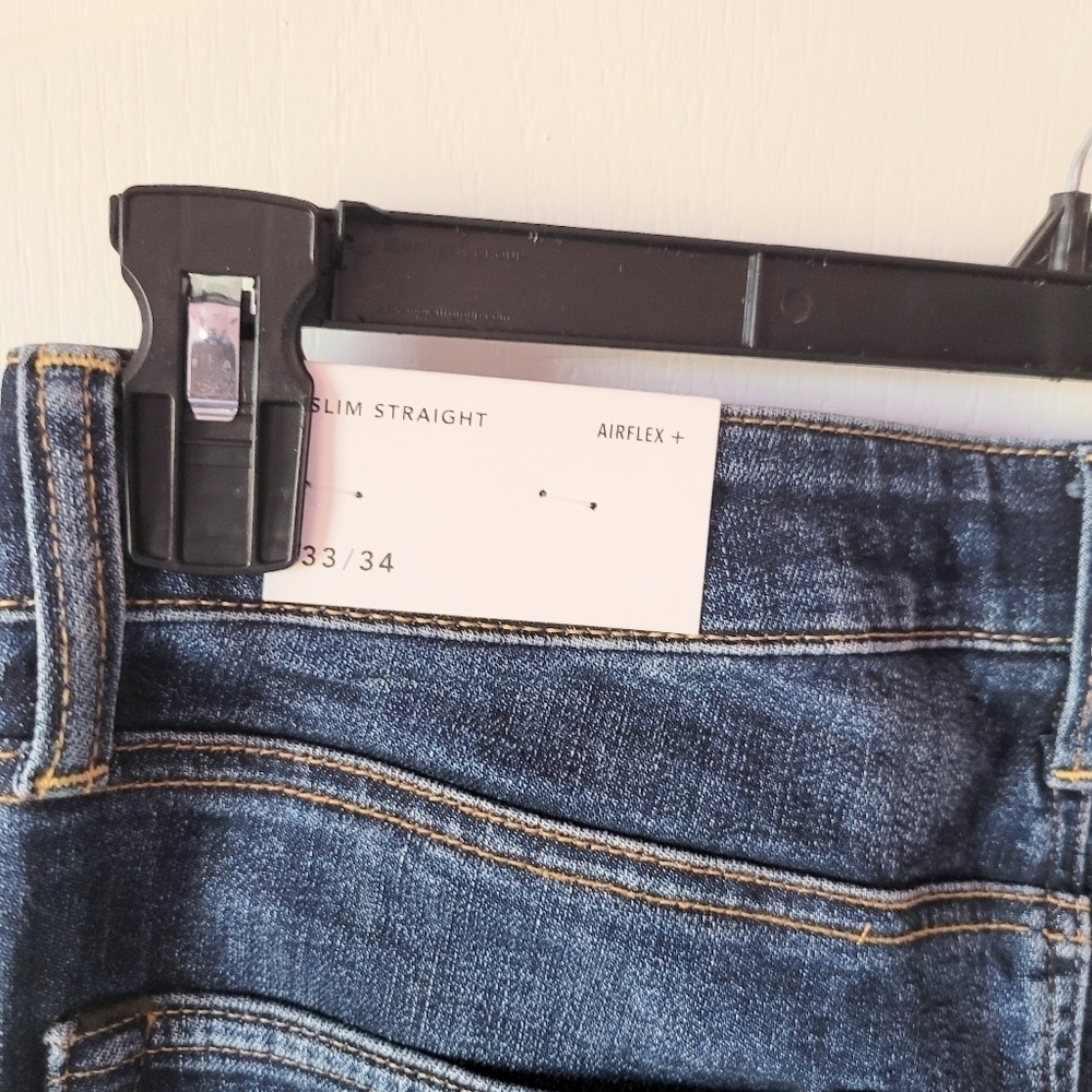 COPY - AE Airflex Slim Straight Leg Jeans Blue Size 33W 34L - Picture 7 of 7